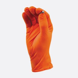 TGC WorkGear Orange Nitrile Gloves - Image 2