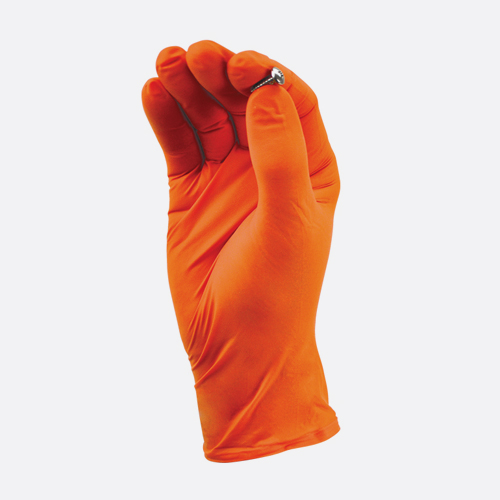 TGC WorkGear Orange Nitrile Gloves - Image 2