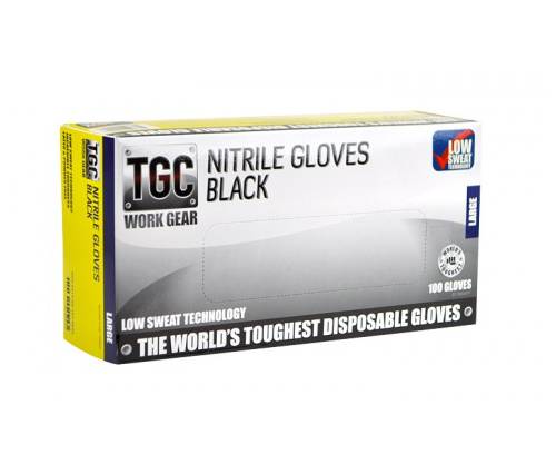 TGC WorkGear Black Nitrile Gloves
