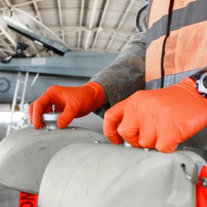 TGC WorkGear Orange Nitrile Gloves - Image 3