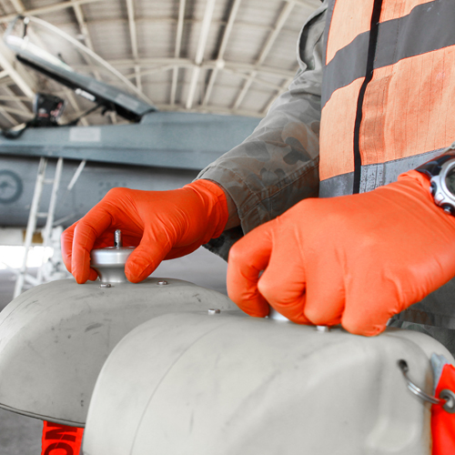 TGC WorkGear Orange Nitrile Gloves - Image 3